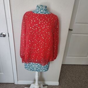 Red Polka Dot Women's Top